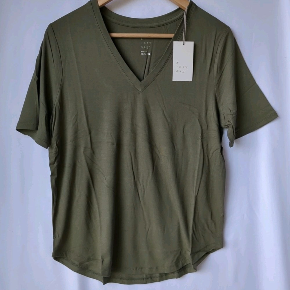 A New Day Women's Short Sleeve Olive Tee